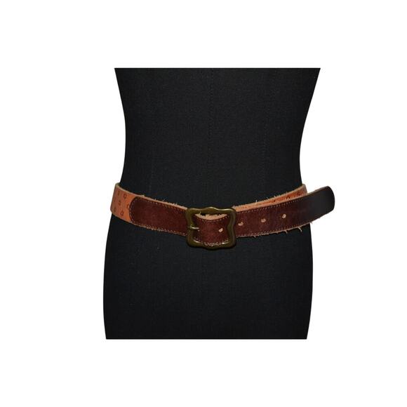 Lucky Brands Size Medium Leather Belt Flower Pattern - Picture 1 of 5